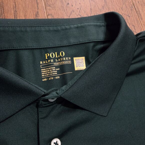 Polo Ralph Lauren Shirt Mens 4XB Big Green Short Sleeve Golf Performance Pony - Picture 2 of 6